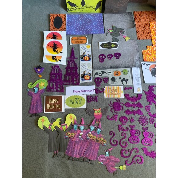 Deluxe Halloween Craft Kit With Glitter Stickers Paper Cutouts & Cards - Picture 13 of 14